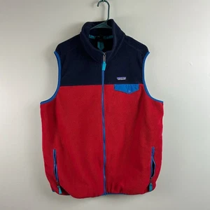 Patagonia Mens Lightweight Synchilla Fleece Red Zip Up Snap T Vest Jacket Sz XXL - Picture 1 of 11