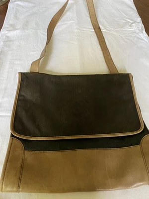 Loewe leather envelope handbag, brown and beige - Image 1 of 4