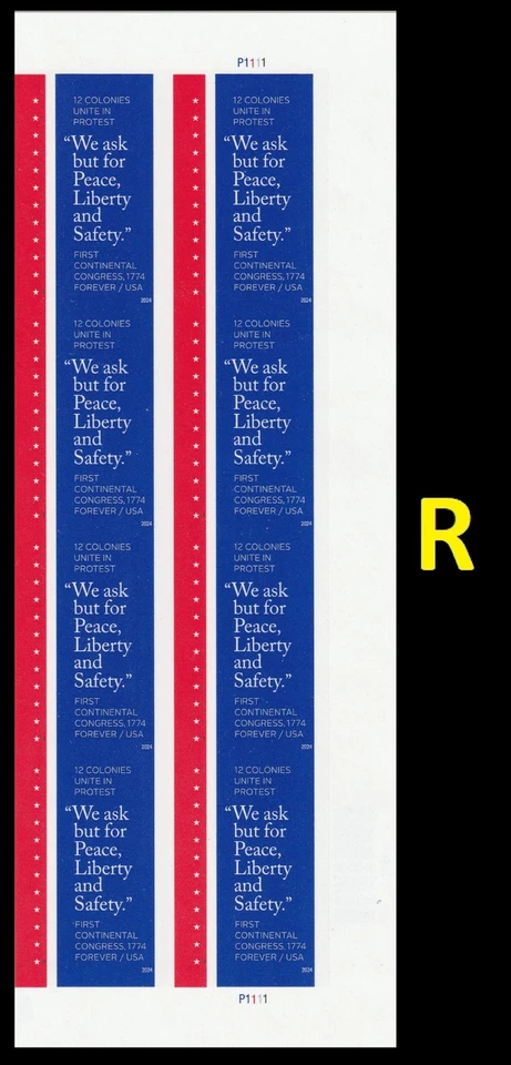 US 5939a First Continental Congress imperf NDC plate block 8 R MNH 2024 - Image 1 of 1