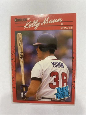 1990 Donruss - Rated Rookie Kelly Mann ERROR CARD NO “.” AFTER INC - Image 1 of 3