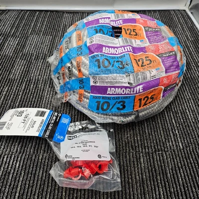 Southwire 68584205 10/3 x 125 Ft Solid CU MC Armorlite Cable Aluminum - Image 1 of 4