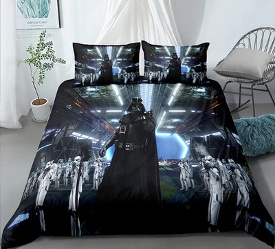 BHOMLY Single Double King Super King Size Bed Duvet Quilt Cover Set Star Wars Vader