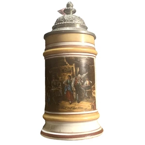 Lithographie Bierstein Kugel Auf Der Alm Szene innen unten Lithophanie Tanz - Bild 1 von 14