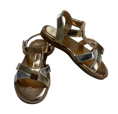Sandalias Evie metálicas doradas y plateadas Lucky Brand para niñas nuevas $38 talla 7M Foto 1 de 4