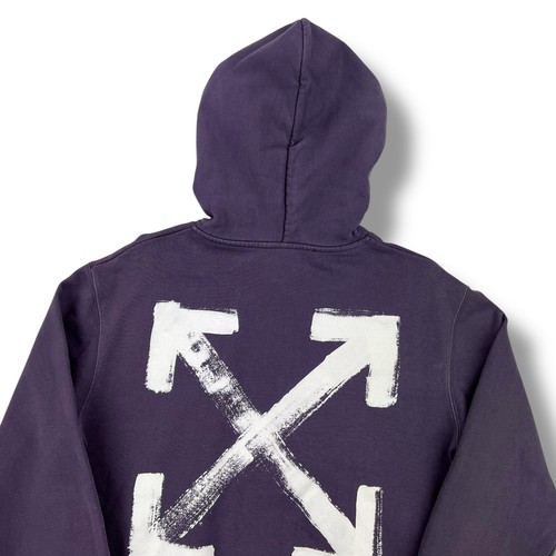 Felpa con cappuccio Off White frecce spazzolate viola