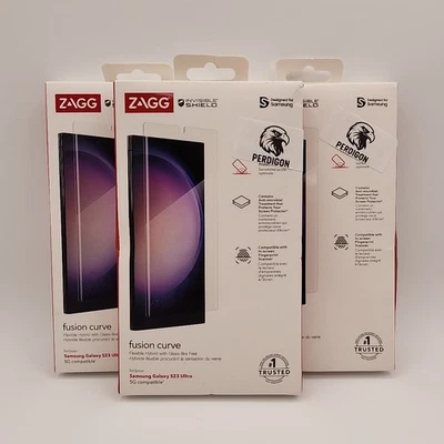 Protetor de tela híbrido ZAGG InvisibleShield Fusion Curve | S23 Ultra | Pacote com 3 - Imagem 1 de 2