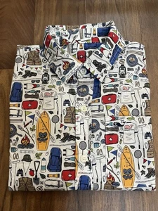 Vineyard Vines Boys Camping Theme Cotton Button down Shirt Size 7 - Picture 1 of 5