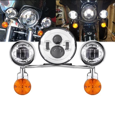 7" LED Headlight 4.5" Fog Turn Lights Bar For Honda Shadow VT VT1100 VT750 VT600 - Изображение 1 из 4