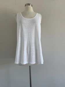 NUEVO JERSEY ELÁSTICO 100% LINO ORGÁNICO EILEEN FISHER SIN MANGAS TALLA L/G - Imagen 1 de 6