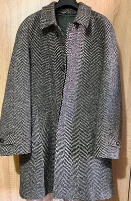 Franco Ancona espiga, abrigo-talla 50, negro-blanco vintage Foto 1 de 4