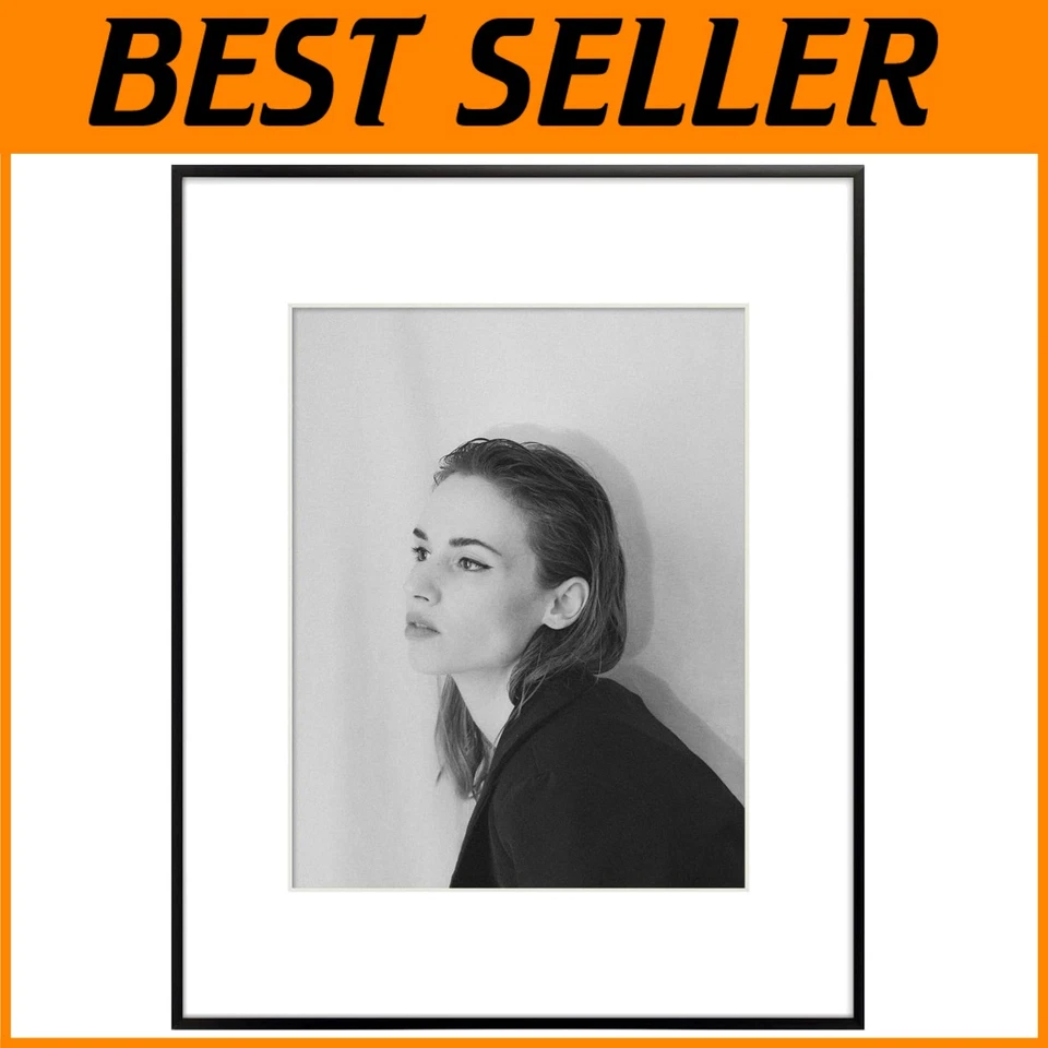 Quadro de alumínio preto simples 16x20 - Vidro real - Suporte de parede - Imagem 1 de 4