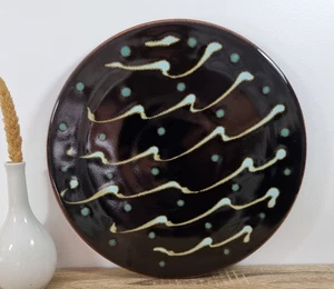 Signed Studio Pottery Plate – 28 cm – Abstract Glaze Design – Handmade Ceramic - Picture 1 of 6