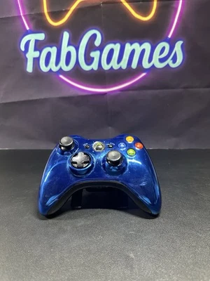Genuine Official Microsoft Xbox 360 Wireless Controller Chrome Blue, TESTED 🎮 - Image 1 of 3