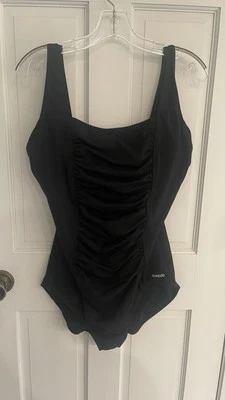 Traje de baño Speedo para mujer talla 18 negro de una pieza traje de baño liso Foto 1 de 4