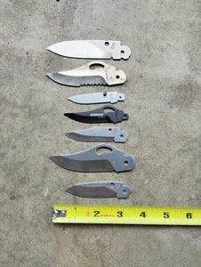 7 vintage Schrade USA Mixed pocket knife blade only knifemaking parts lot - Picture 1 of 6