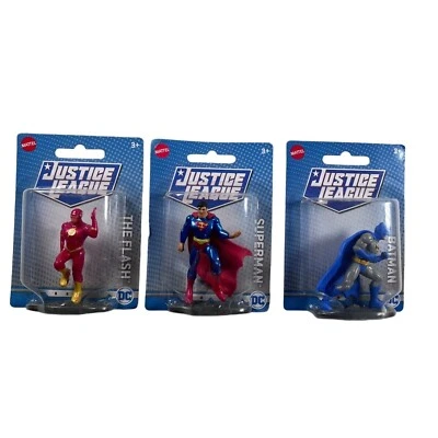 Juego de figuras de acción de la Liga de la Justicia Batman Superman y Flash Mattel adornos para pasteles Foto 1 de 4