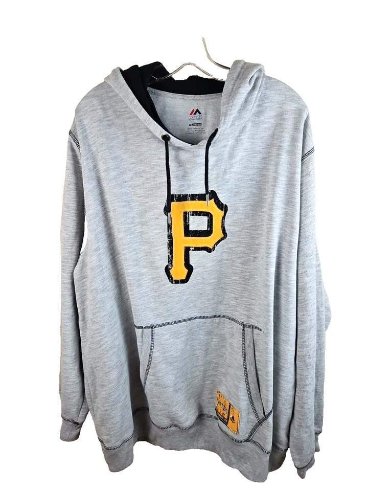 Sudadera con Capucha Piratas de Pittsburgh Para Hombre Talla 2XL 2XL Grande Gris Brezo Majestuoso Logo Cosido Foto 1 de 4
