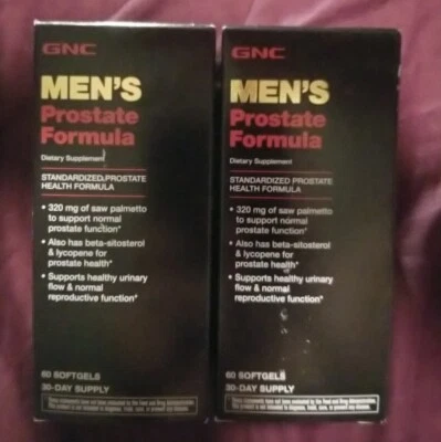 EXP 12/24 - 2 NUEVOS GNC Fórmula de próstata para hombres 60 cápsulas blandas Saw Palmetto Licopeno Foto 1 de 4