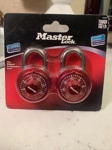 Master Lock 1530T Locker Combination Padlock Set Same Combo New Red E5 - Picture 1 of 2