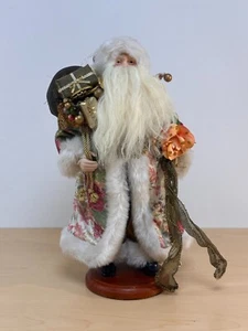 Vtg 16” Victorian SANTA FATHER CHRISTMAS FIGURE Faux Fur Trim Robe - Picture 1 of 16
