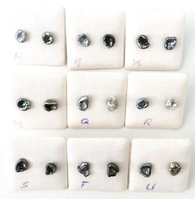 Tahiti Natur Keshiperlen Ohrringe Keshi Ohrstecker, Unikat Perlen Ohrringe 5382 - Bild 1 von 4