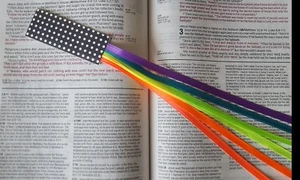 NEON RAINBOW bookmark ribbons multi page book mark Bible study hymnal journal - Picture 1 of 2