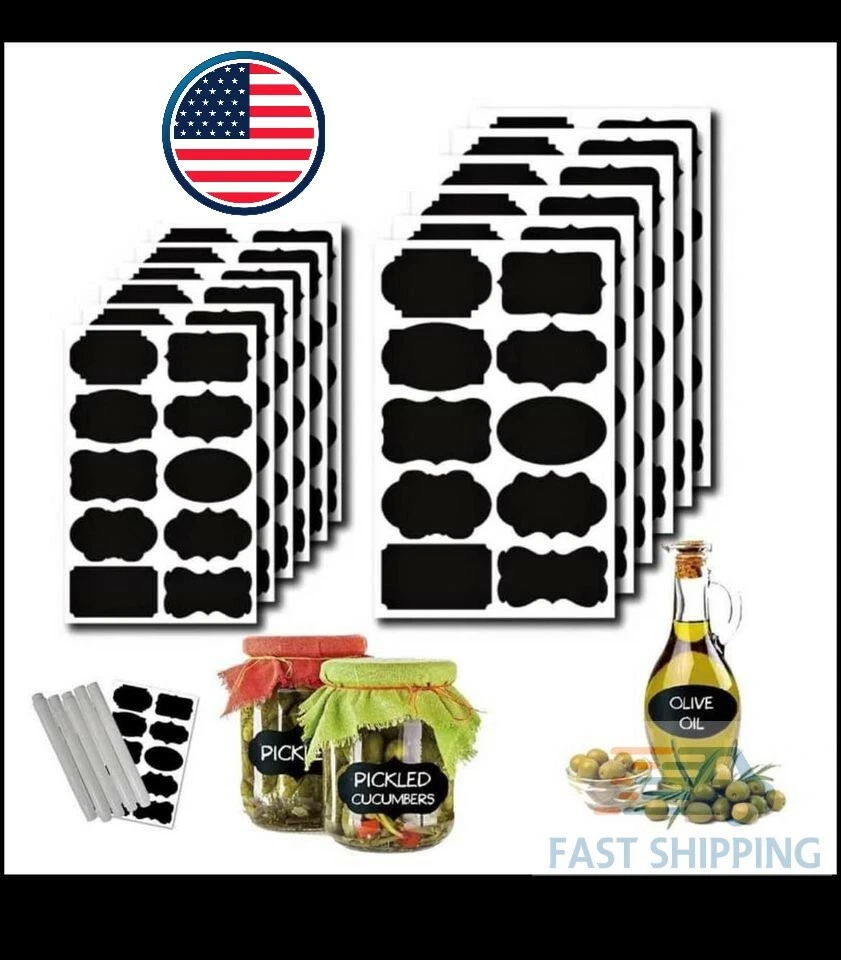 黑板标签 200 高级可重复使用贴纸、储藏室和储罐。 2笔 — 第 1/4 张图片