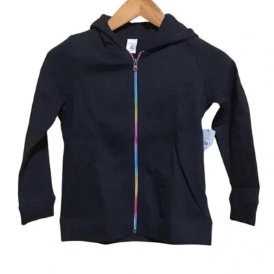 BCG Girls Black Cotton Fleece Hoodie M 8-10 NWT - Image 1 of 4