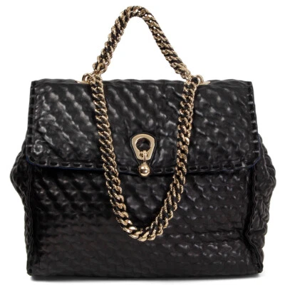 65026 Auténtico Bolso de Hombro ERMANNO SCERVINO Cuero Negro FAUBOURG GRANDE Foto 1 de 4