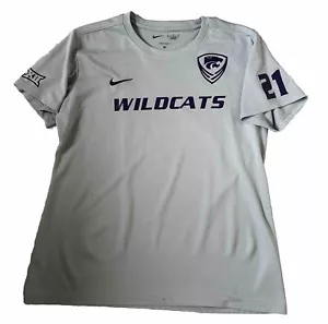 Nike Kansas State Wildcats Soccer Jersey Womens L #21 Gray Big 12 Logo Crew Neck - Picture 1 of 10