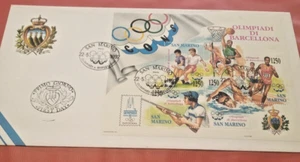 San Marino busta primo giorno francobolli olimpiadi di Barcellona - Foto 1 di 1