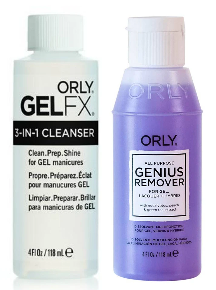 ORLY GelFX 3 in 1 CLEANSER + ALL PURPOSE GENIUS REMOVER 4oz/118mL DUO - Imagem 1 de 1