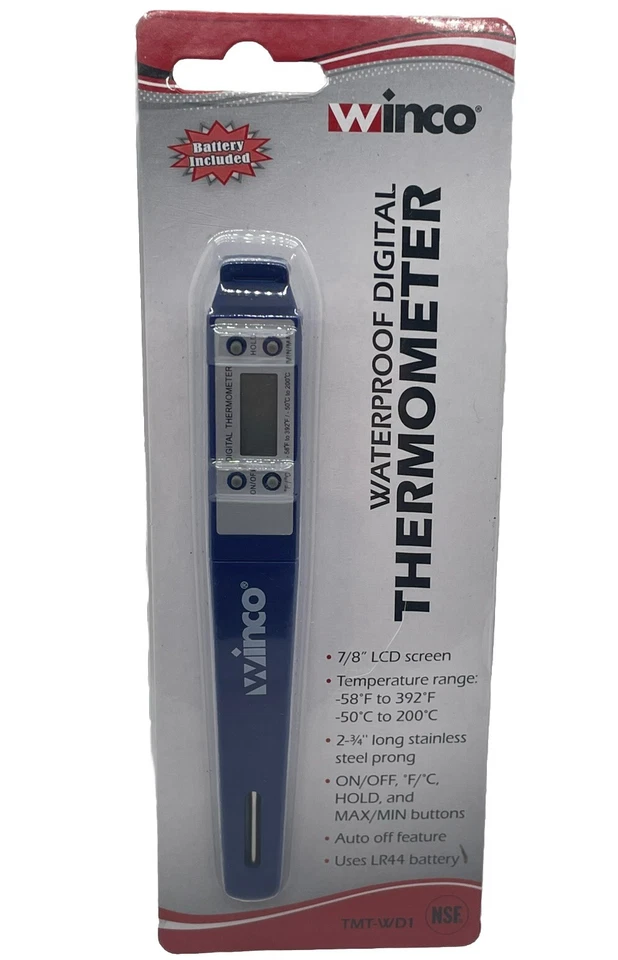 Winco водонепроницаемый цифровой термометр -58 °-392 ° F TMT-WD1 ** новый ** - Изображение 1 из 1