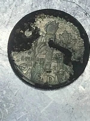 2011 D Roosevelt Dime Reverse Missing Clad Layer Mint Error - Image 1 of 2