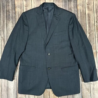 Casaco esportivo de lã Zegna blazer masculino 40R azul terno jaqueta dois botões - Imagem 1 de 4