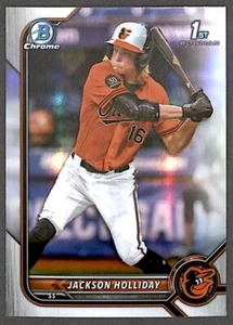 2022 Bowman Draft Chrome Refractor #BDC-168 Jackson Holliday Baltimore Orioles - Picture 1 of 2