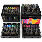 ARTEZA Acrylic Paint, Set of 24 Colors/Tubes 22 ml/0.74 oz. with Storage Box, &