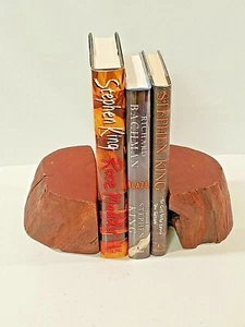 California Redwood Tree Book Ends Minimalist Rustic Vintage Collectible NO BOOKS - Picture 1 of 12