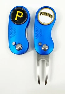 GOLF SWITCHBLADE Pittsburgh Pirates DIVOT REPAIR TOOL + Ballmarker Blue - Picture 1 of 1
