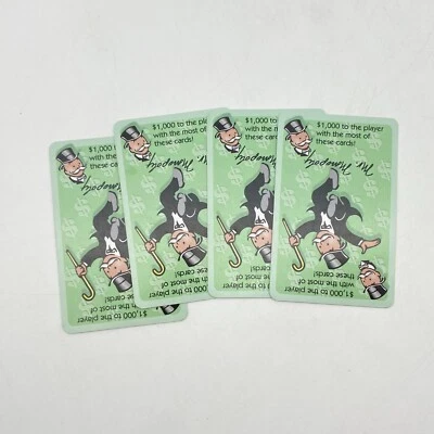 Monopoly el Juego de Cartas 4 Tarjetas Mr Monopoly 2000 Piezas de Repuesto Foto 1 de 2