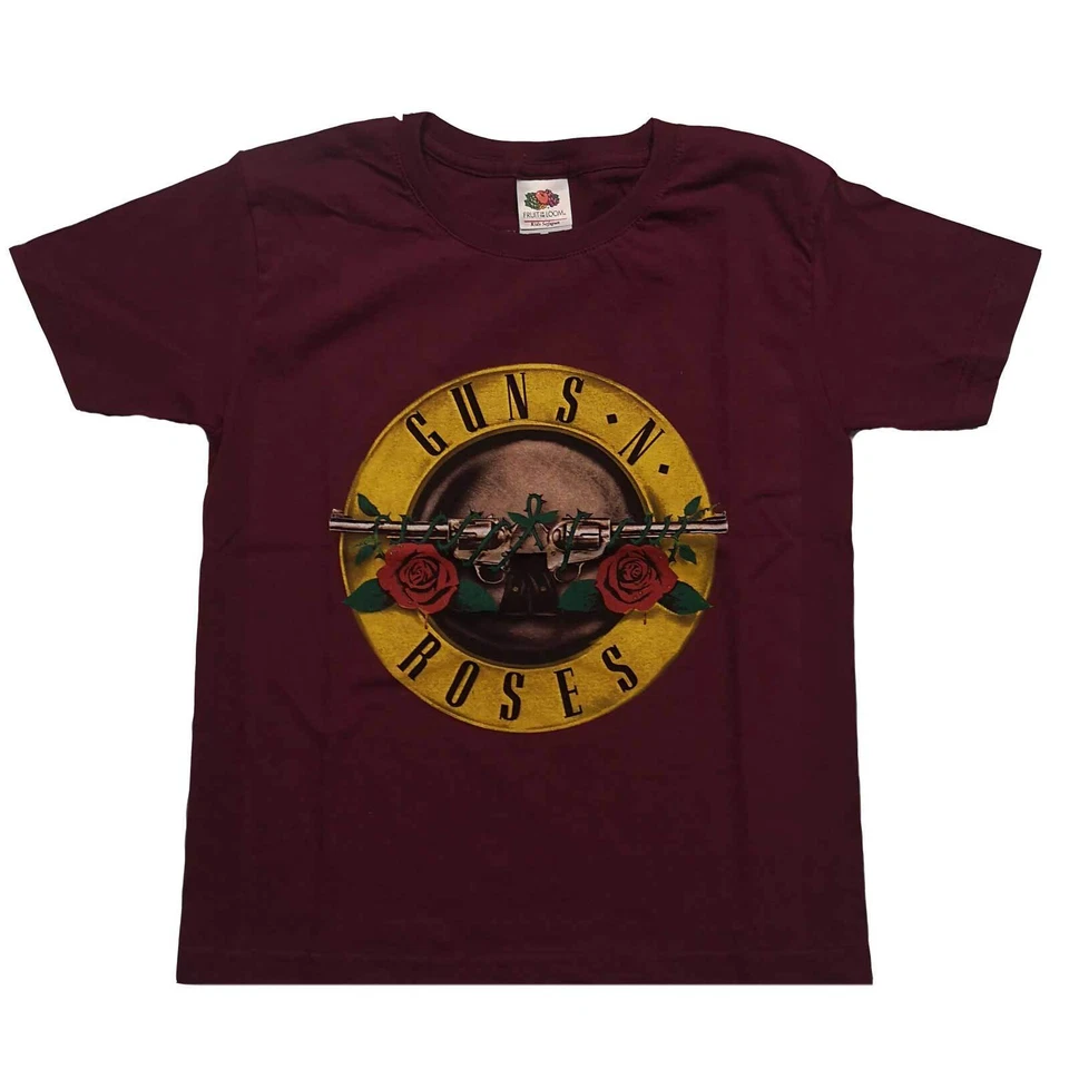 GUNS N' ROSES Guns n Roses offizielles klassisches Logo Kinder kastanienbraunes T-Shirt Alter 3-14 Jahre - kostenloser Versand