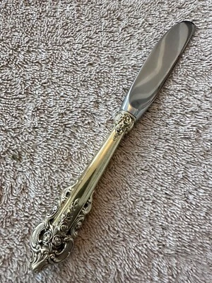 Cuchillo de mantequilla Grande Baroque Gold de Wallace de plata esterlina 6-1/4" Foto 1 de 4