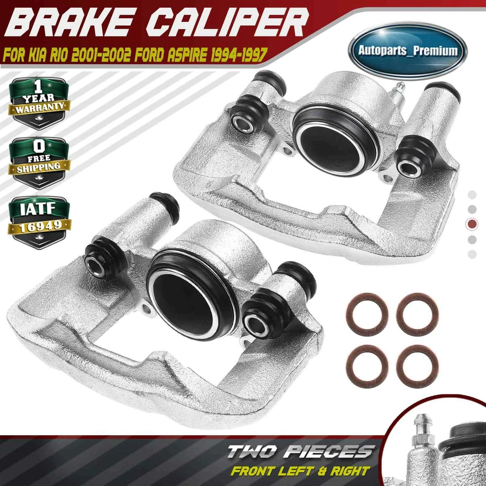 Pinza de freno de disco 2 piezas para Kia Rio 2001-2002 Ford Aspire 1994-1997 laterales delanteros Foto 1 de 4