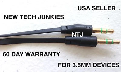 Cable auxiliar de fideos planos de 3 pies (1 m) 3,5 mm para iPod iPhone 5 6 plus auxiliar de coche Foto 1 de 2