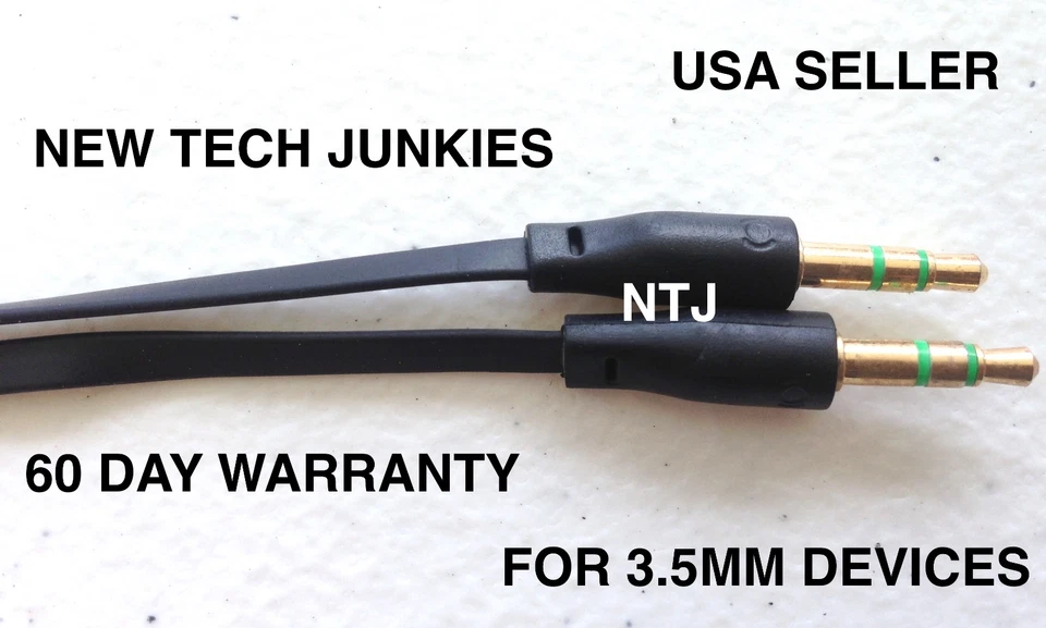 3 фута (1 м) 3,5 мм плоский ЛАПША AUX кабель для iPod iPhone 5 6 плюс автомобильный вспомогательный - Изображение 1 из 2