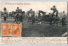 Argentina Gauchos Horse Cinchada Equestrian Tug of War Original 1903 Postcard