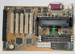 ABIT BE6-II Slot 1 AGP ISA retro Mainboard + Pentium III 500MHz + 128MB RAM - Afbeelding 1 van 3