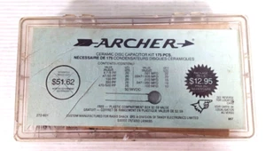 Radio Shack Vintage ARCHER Ceramic Disc Capacitor Kit 175+ Pieces 272-601 NOS - Picture 1 of 6