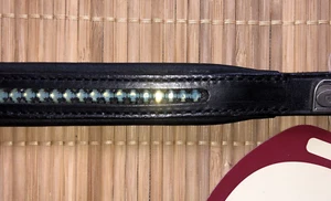 CAVALLO Stirnband Leder STRASS schwarz SWAROVSKI hbl GB Großpony NEU %%% TOP - Bild 1 von 9