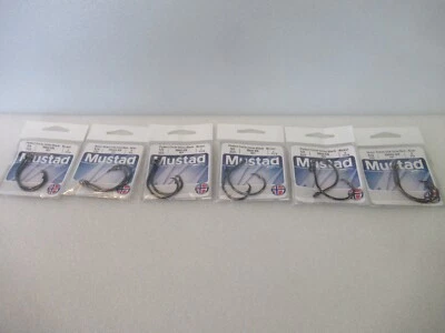 6 PKS X 2 = 12 MUSTAD 39944-BN (39944BLN) TOURNAMENT CIRCLE HOOK SIZE 9/0 - Image 1 of 4